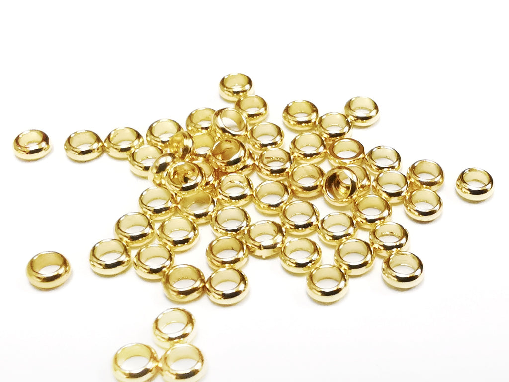 Spacer, Brass, 3.3mm, 100 Pcs | 3.3mm銅隔珠, 100個