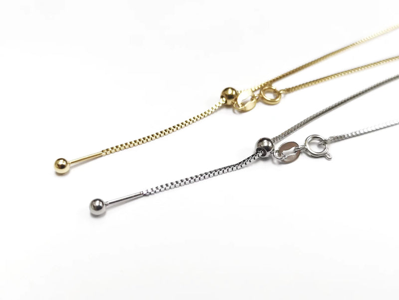 18“ 不鏽鋼項鏈 1.1mm 盒子鏈, 可調節