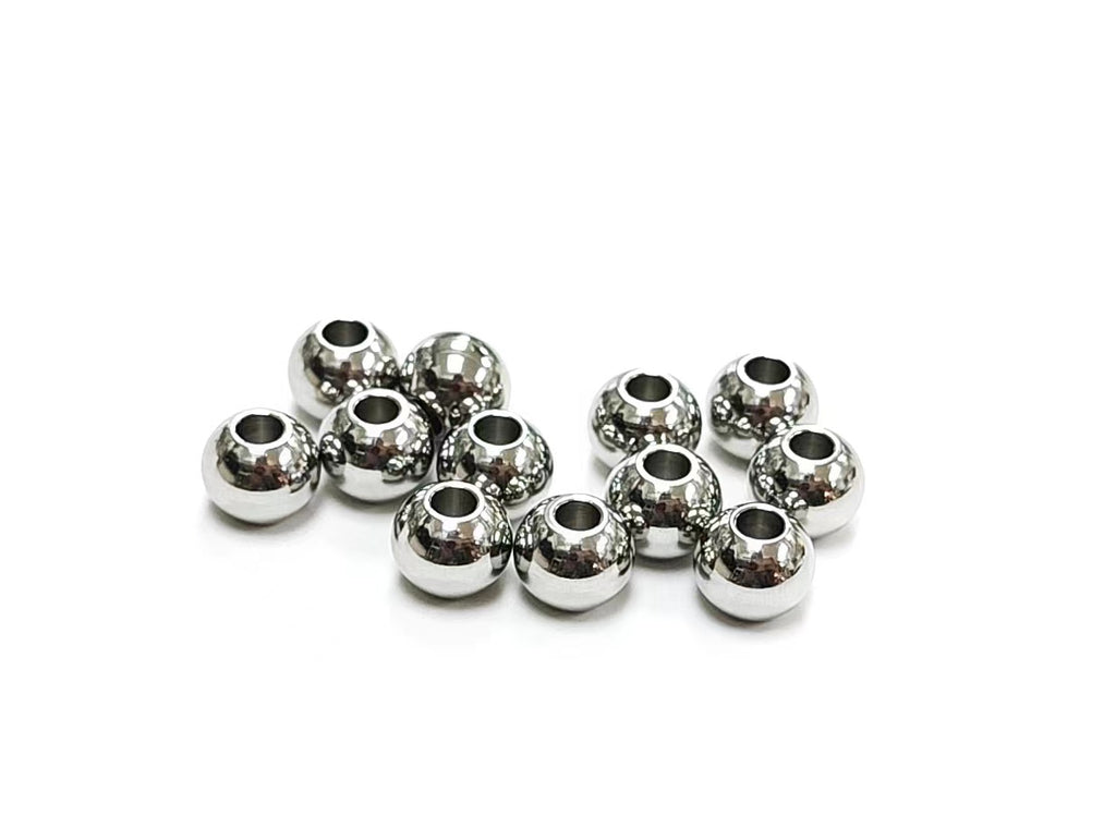 Stainless Steel Beads, 8mm, Solid Ball, 12 Pieces | 不鏽鋼圓珠, 8mm, 12個