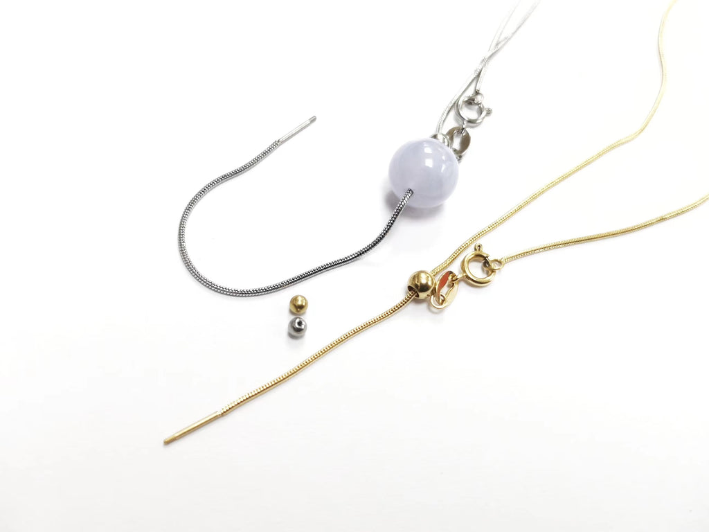 18" Stainless Steel Necklace, 1mm snake chain, with stopper | 18“ 不鏽鋼項鏈 1mm 蛇鏈, 可調節
