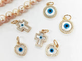 Charm, Evil eye, Cubic Zirconia & MOP | 鋯石&貝殼吊墜, 惡魔之眼, 方晶鋯石