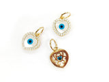 Charm, Evil eye, Cubic Zirconia & MOP | 鋯石&貝殼吊墜, 惡魔之眼, 方晶鋯石