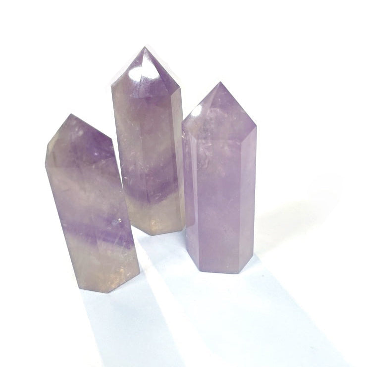 Polished Quartz Crystal Points, Amethyst, Light Purple 水晶柱, 紫水晶, 淺紫