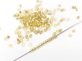 Cylinder seed bead, silver-lined, 2.5mm | 古董玻璃珠, 銀芯, 2.5mm