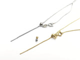 18" Stainless Steel Necklace, 1mm snake chain, with stopper | 18“ 不鏽鋼項鏈 1mm 蛇鏈, 可調節