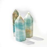 Polished Quartz Crystal Points, Caribbean Calcite 水晶柱, 加勒比藍方解石