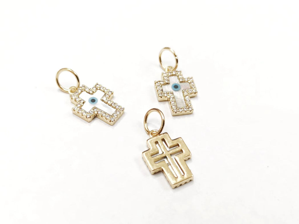 Charm, Evil eye, Cubic Zirconia & MOP | 鋯石&貝殼吊墜, 惡魔之眼, 方晶鋯石