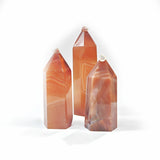 Polished Quartz Crystal Points, Red agate 水晶柱, 紅瑪瑙