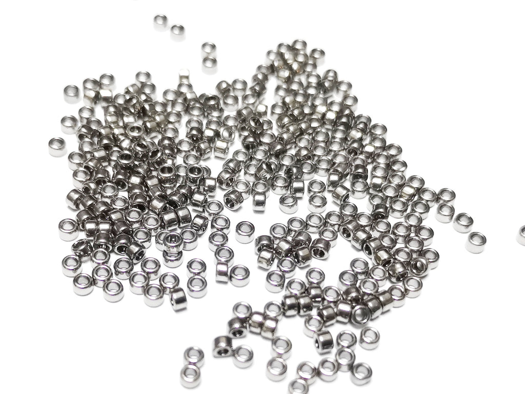 Cylinder seed bead, metallic, 2.5mm | 古董玻璃珠, 金屬色, 2.5mm