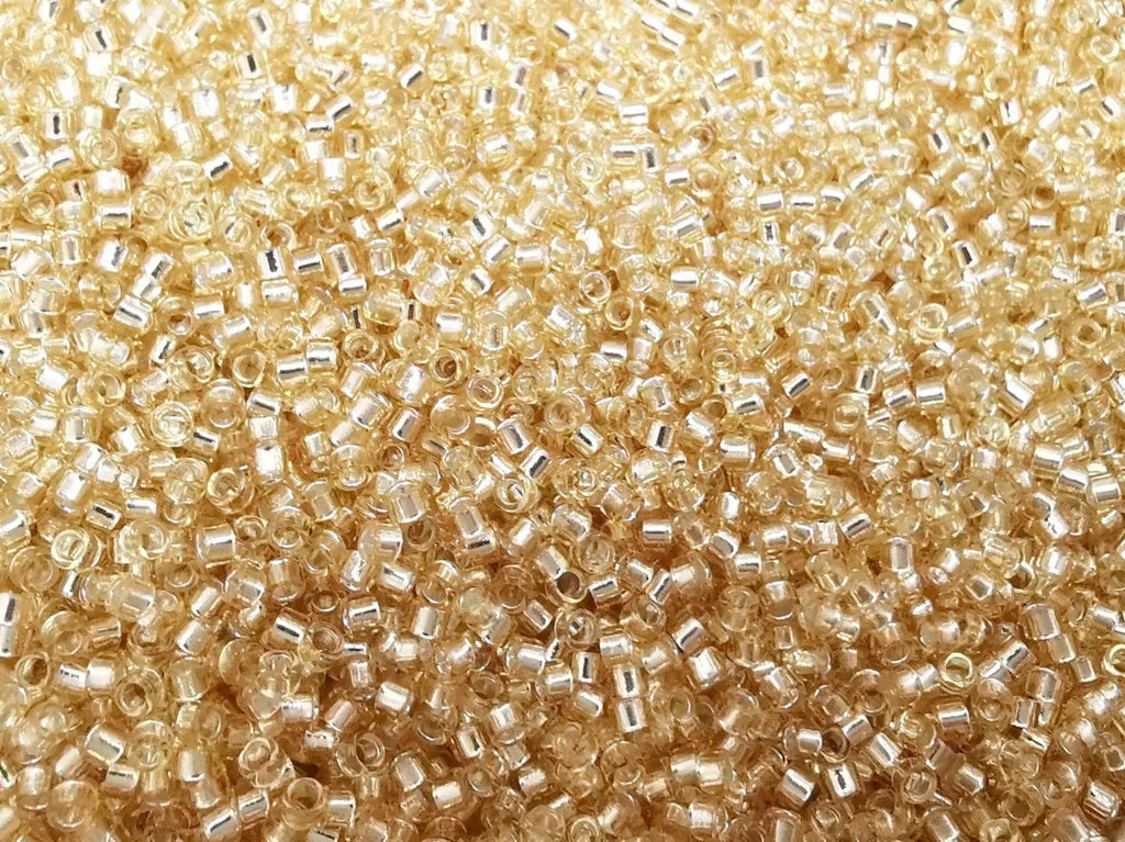 Cylinder seed bead, silver-lined, 2.5mm | 古董玻璃珠, 銀芯, 2.5mm