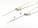 18" Stainless Steel Necklace, 1.1mm box chain, with stopper | 18“ 不鏽鋼項鏈 1.1mm 盒子鏈, 可調節