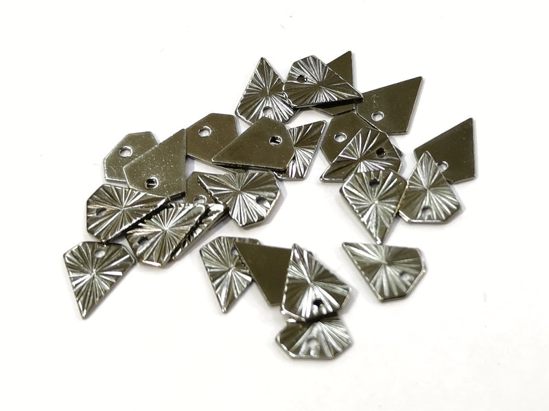 銅片, 鑽石形, 8x10mm, 邊孔, 20個