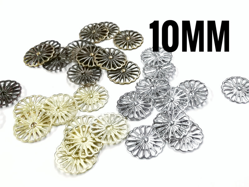 圓銅片, 10mm, 花形, 36個