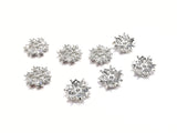 Brass Cap, Cubic Zirconia, 8mm, 2 pcs |  銅珠蓋, 鋯石, 8mm, 2個