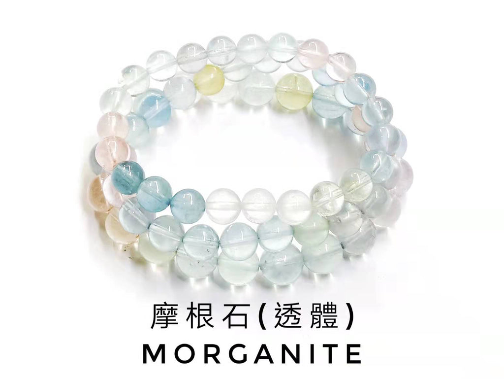Morganite, Bracelet, Single-Loop Elastic | 摩根石, 透體, 單圈手鏈