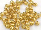 Bead, Brass, 7.5mm round, 12 pcs | 銅珠, 7.5mm通花銅珠, 12個