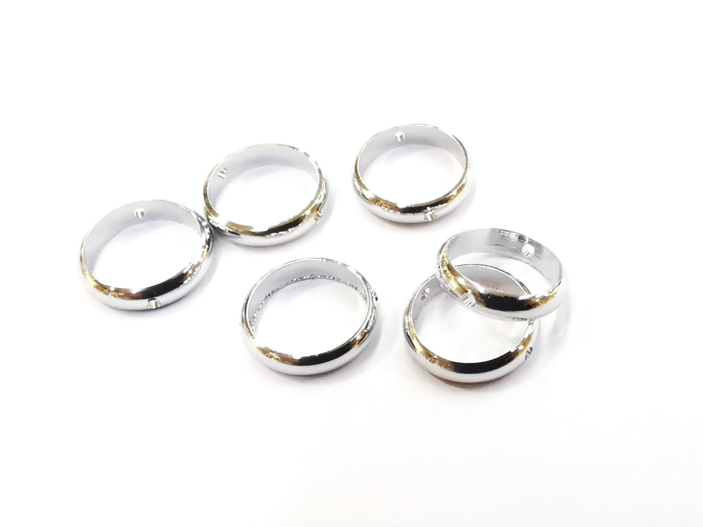 Brass Bead, Round Bead Frame, 8mm/10mm, 6 pcs | 雙孔銅圈, 8mm/10mm, 6個