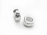 Spacer, Sterling Silver, 4x9mm, Hammered Surface Pattern | 925銀隔珠, 4x9mm