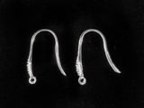 Earring Hook, Sterling Silver, Platinum color, clear CZ stones | 925銀閃石耳勾, 有圈