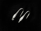 Earring Hook, Sterling Silver, Platinum color, clear CZ stones | 925銀閃石耳勾, 有圈