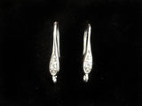 Earring Hook, Sterling Silver, Platinum color, clear CZ stones | 925銀閃石耳勾, 有圈