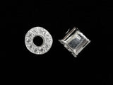 Bead, Sterling Silver, Cubic Zirconia, 9mm, Circle | 925銀閃石珠, 9mm圓圈