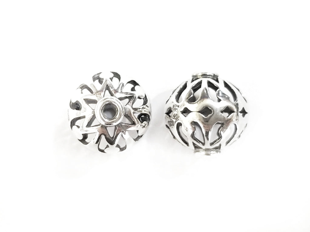 Bead, Sterling Silver, 11.5mm, Filigree | 通花銀珠, 11.5mm