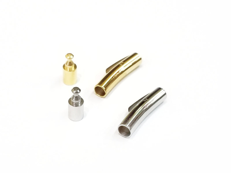 繩尾按扣, 不鏽鋼, 4x23mm, 3mm繩
