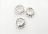 Stopper Bead, Sterling Silver, Dotted Rondelle | 925銀隔珠, 可定位
