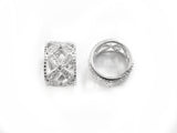 Spacer, Sterling Silver, 7x11mm, Cross Pattern, Cubic Zirconia | 925銀閃石隔珠, 7x11mm