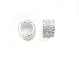 Spacer, Sterling Silver, 5x8m, Cubic Zirconia | 925銀閃石隔珠, 5x8mm