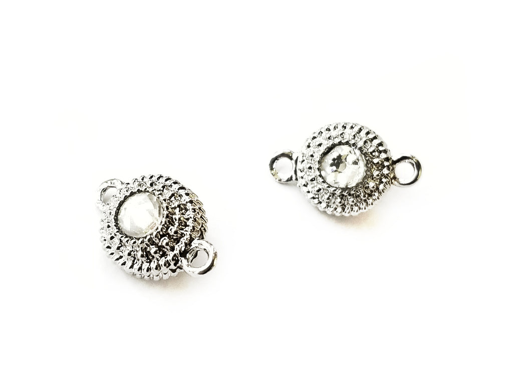 Magnetic Clasp, Alloy, 10.5x17mm, Rhinestone | 10.5mm水鑽磁石扣