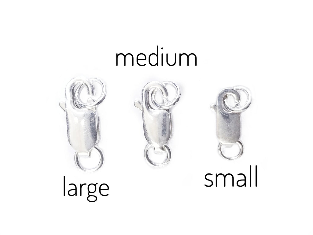 Lobster Clasp, Sterling Silver, 3 Sizes | 龍蝦扣, 925銀, 長型