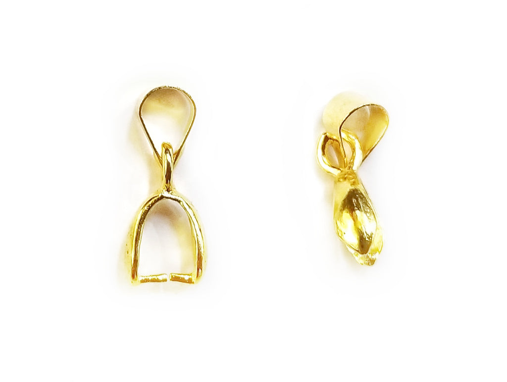 Pinch Bail, Brass, 6x15mm, 6 Pieces | 銅瓜子扣, 6x15mm, 6個