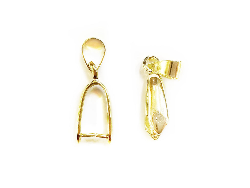 Pinch Bail, Brass, 8x23mm, 2 Pieces | 銅瓜子扣, 8x23mm, 2個
