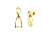 Pinch Bail, Brass, 8x23mm, 2 Pieces | 銅瓜子扣, 8x23mm, 2個