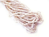 Glass beads, 3x3.5mm faceted rondelle, Opaque Pink with half coat Khaki color | 玻璃珠, 3x3.5mm, 切面扁珠, 果凍粉紅 x 電鍍卡其色