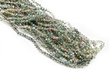 Glass beads, 3x3.5mm faceted rondelle, Iridescent #80 | 玻璃珠, 3x3.5mm, 切面扁珠, 五彩#80
