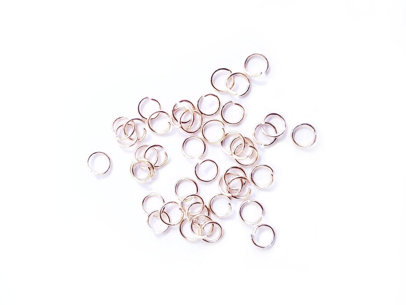 不鏽鋼開口圈, 0.5x4mm玫瑰金色, 36個