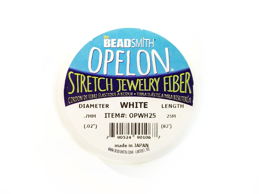 Stretch Jewelry Fiber, white, Opelon, 0.7mm | 日本彈性魚線, 白色, 水晶線, Opelon, 0.7mm