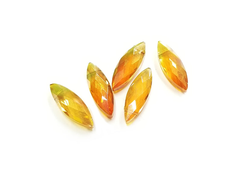 7x22mm欖尖玻璃珠,10個