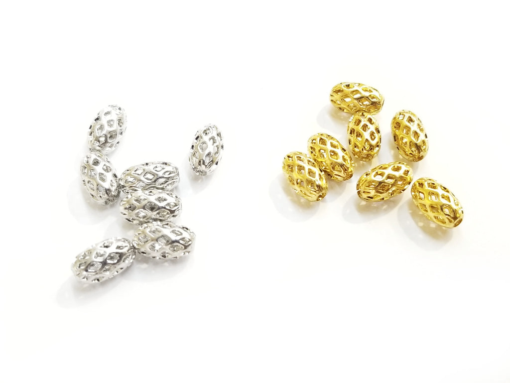 Bead, Brass, 4.7x8mm, Long Oval | 4.7x8mm通花銅珠