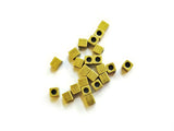 Bead, Brass, 3x3mm Square, 50 Pieces | 3x3.3mm方形銅珠,50個