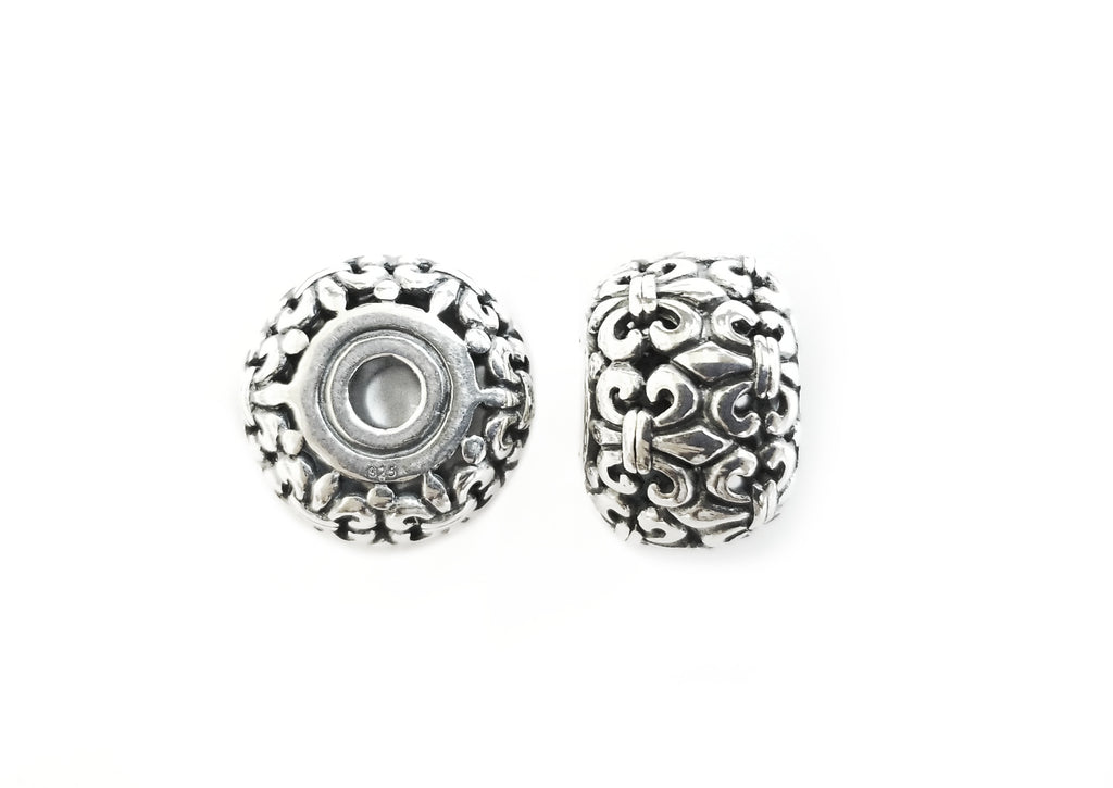 Bead, Sterling Silver, 12x18mm, Filigree | 通花銀珠, 12x18mm