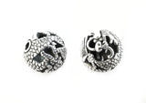 Bead, Sterling Silver, 14.5mm, Dragon | 通花銀珠, 14.5mm, 龍花紋