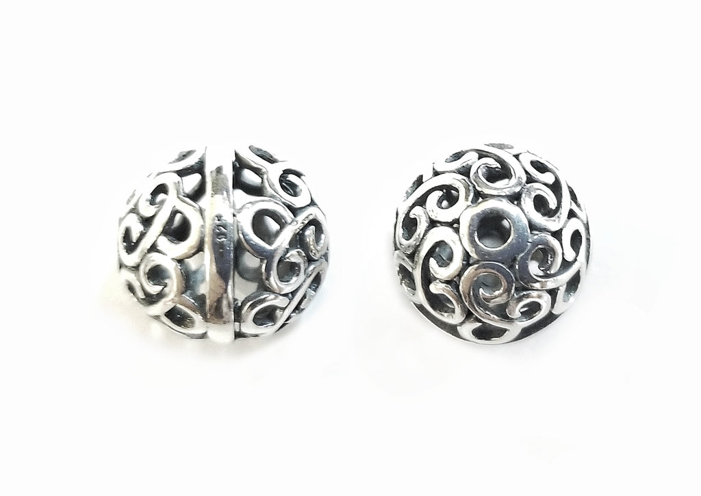 Bead, Sterling Silver, 12mm | 通花銀珠, 12mm