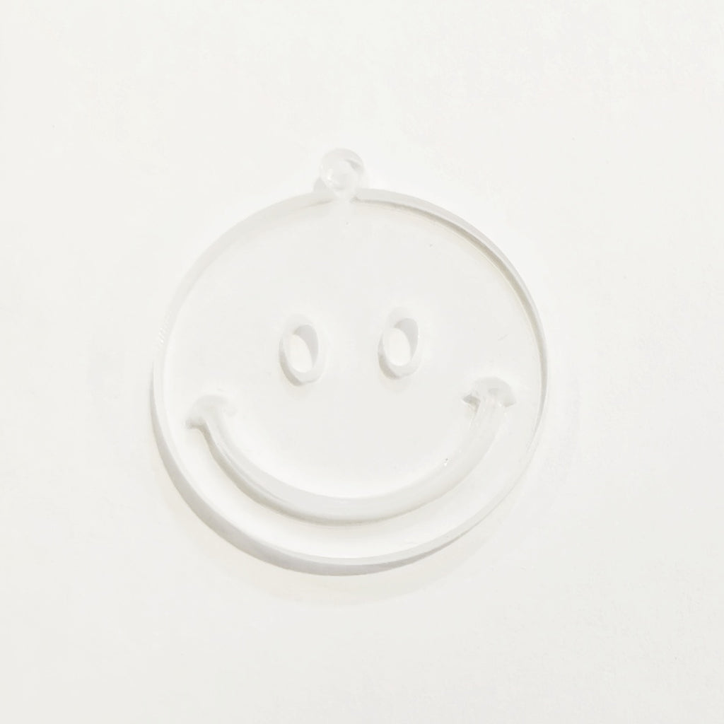 Acrylic charm, smile face charm, 2.9cm, 1 pc | 透明吊飾, 笑面, 2.9cm, 1個