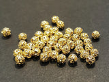 Bead, Brass, 6mm round, 20 pcs | 銅珠, 6mm通花銅珠, 20個