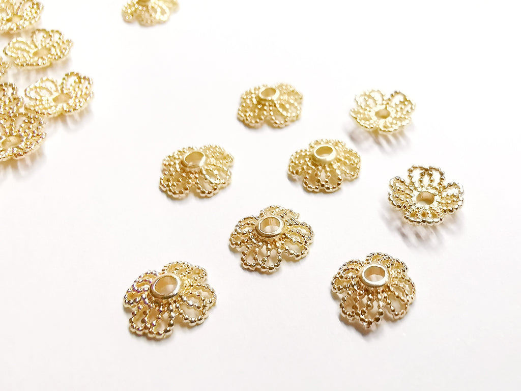 Bead Cap, Brass, 8.5mm, 10 Pieces | 銅珠蓋, 8.5mm, 10個