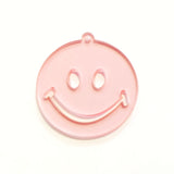 Acrylic charm, smile face charm, 2.9cm, 1 pc | 透明吊飾, 笑面, 2.9cm, 1個